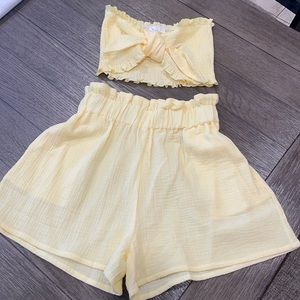 Yellow Macadamia Top and Short Set Boutique